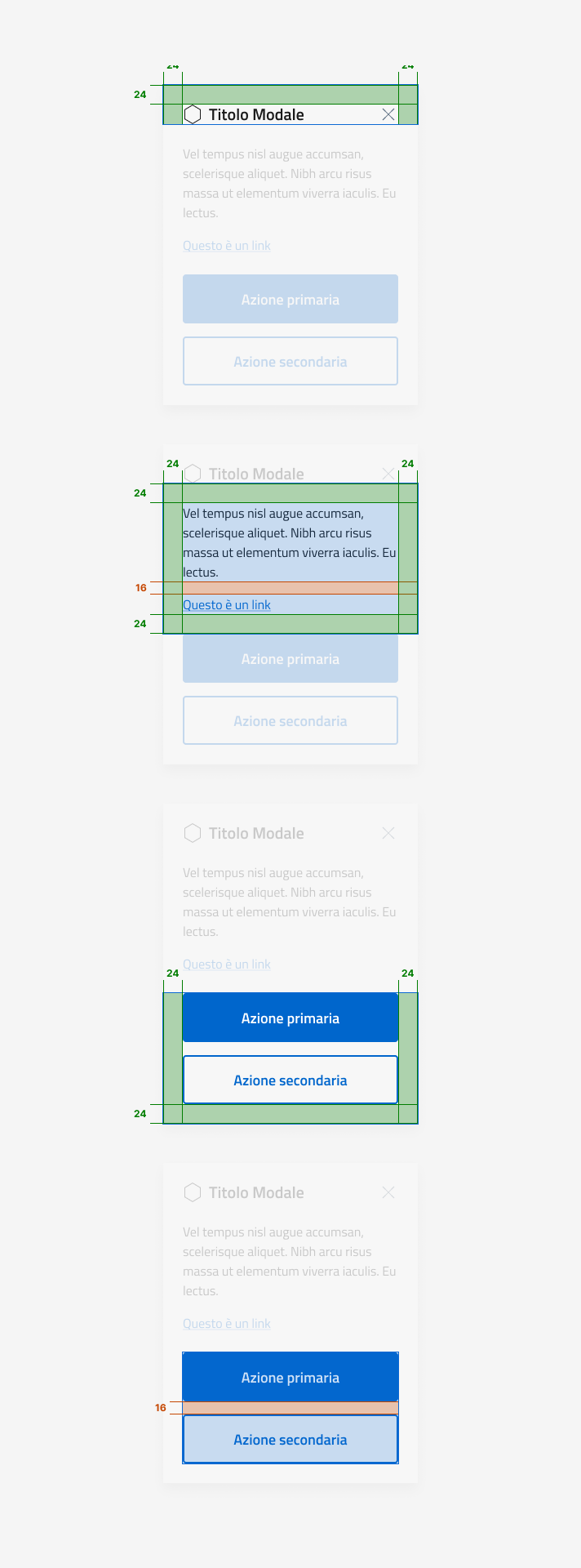 Specifiche di design della finestra modale su dispositivo mobile